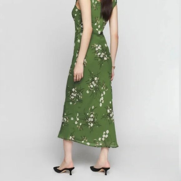 NWT Reformation | Green Floral Demy Midi Dress "Lomita" | Size XL - Picture 4 of 13